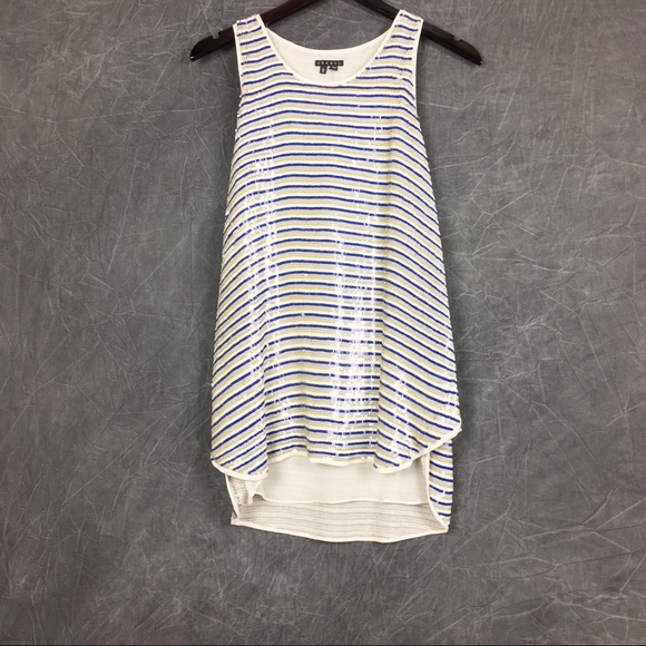 Theory Semra sequin striped silk overlay top NWT - Picture 8 of 8